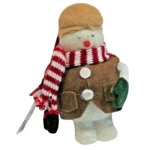 Garden Ridge Christmas Ornament Unisex OS Brown Fisherman Snowman Styrofoam Felt